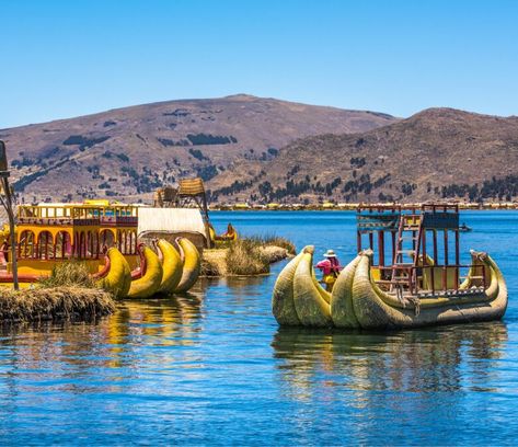 lake titicaca boats Lake Titicaca Peru, Bucket List Activities, Peru Travel Guide, Spanish Conquistador, Lake Titicaca, Inca Trails, Visit Santa, Santa Catalina, Sacred Valley