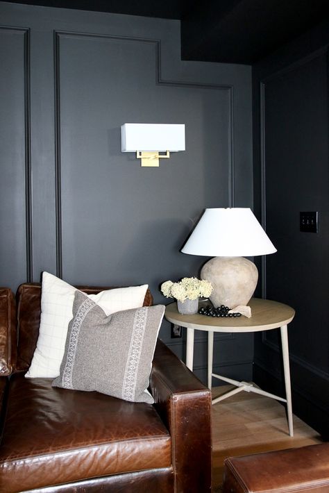 What you need to know before you paint a room all black - Stefana Silber Beige White Paint Colors, Sw Black Magic, Paint For Stairs, Storm Cloud Gray, All Black Room, Paint For Bathroom, Best Greige Paint, Bedrooms Black, Best Greige