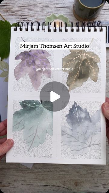 Mirjam  Thomsen || watercolour/art teacher on Instagram: "Paint with me! Beautiful watercolor leafs made with Kuretake graphite colors! Longer tutorial available- ask and ill send you the Link😊" Art Teacher, Art Studio, Art Lessons, Watercolor Art, Color, Instagram, Art