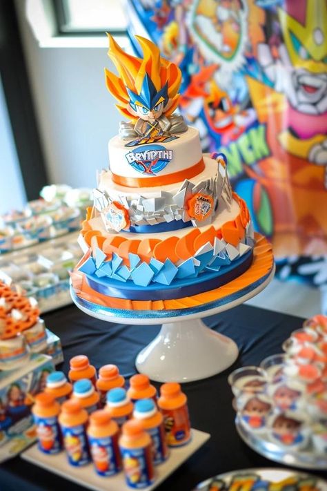 Beyblade Birthday Party Ideas for Ultimate Fun Beyblade Birthday Cake, Shop Bar Ideas, Campfire Birthday Party, Beyblade Cake, Beyblade Birthday Party, Beyblade Birthday, Kid Parties, Hanging Hats, Decoration Tips