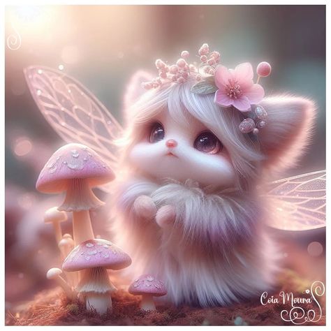 Little Creatures and the pink garden 🩷🧚 Baby Dragon Art, Mythical Creatures Fantasy, Little Creatures, Animated Animals, Animal Magic, Cute Fantasy Creatures, Cute Fairy, Pink Garden, Cute Animals Images