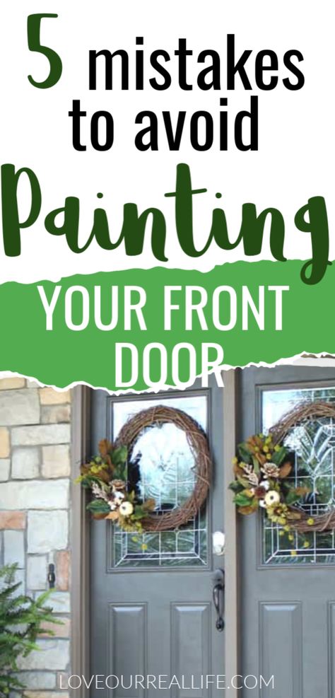 Tips For Painting Front Door, Sanding Front Door, Paint Front Door Diy, How To Paint Doors, Dining Room Decor Diy, Paint Your Front Door, Improve Curb Appeal, Chalk Paint Furniture Diy, Steel Front Door