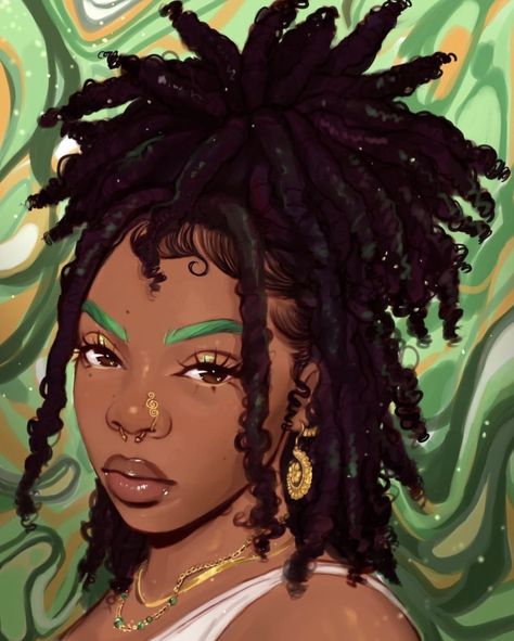 Loc Art, Nose Cuff, Black Art Painting, Afrocentric Art, Muse Art, Black Art Pictures, Arte Inspo, Black Love Art, Wow Art