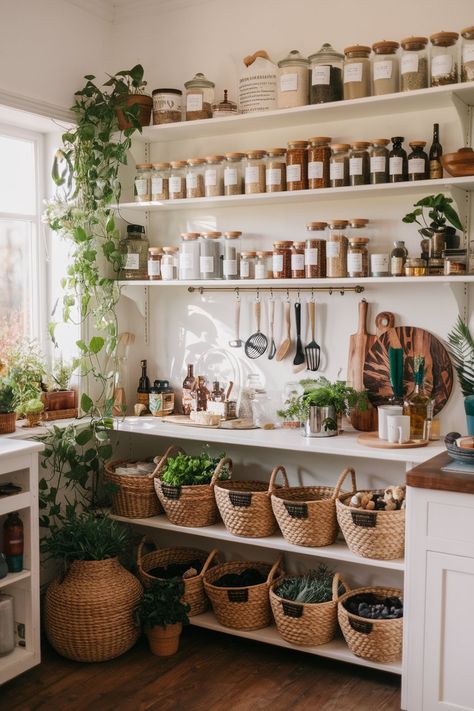 Herbs Storage, Gothic Kitchen Decor, Spices Storage, Herbal Kitchen, Earthy Kitchen, Moody Kitchen, Gothic Kitchen, Witchy Kitchen, Herb Storage