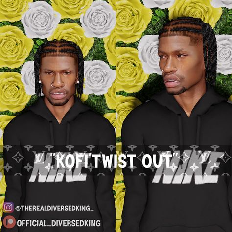 "DK:KOFI TWIST OUT" by official_diversedking from Patreon | Kemono Sims 4 Diversedking, Twist Outs, Twist Out, Follow Me On Instagram, Sims 4, Meant To Be, Twist