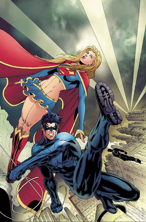 Supergirl & Nightwing! Damian Raven, Dc Women, Nightwing And Starfire, Justice Society, Supergirl Comic, Super Family, Hero Team, Dc Comics Heroes, Dc Comics Characters