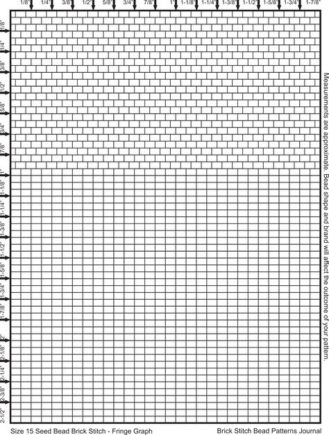 Brick Stitch Bead Patterns Journal: Size 15 Seed Bead Graph Paper Brick Stitch and Fringe Seed Bead Graph Paper Free Pattern, Double Brick Stitch Graph Paper, Bead Graph Paper Free Printable, Seed Bead Pattern Blank, Brick Stitch Blank Pattern, Beading Graph Paper Free Printable, Seed Bead Art Patterns, Seed Bead Earrings Patterns Free, Brick Stitch Graph Paper