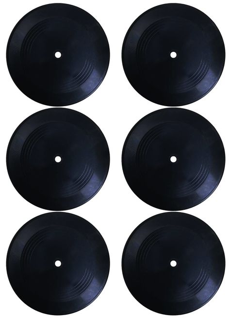 PRICES MAY VARY. Each set includes 6 black fake vinyl record 7 inch in packs for indie aesthetic art room decor, double sides without any patterns. Each Record Has No Picture On It. Ideal for indie aesthetic themed decor on walls and vintage retro arts muscic theme home decoration supplies. Best for disco, hiphop, rock & roll, 50s-60s-70s-80s-90s music theme party decorations , bring artist style atmosphere for your theme party, matching your event and having funny memories for everyone. These b Studio Hip Hop, Music Table Decorations, Disco Theme Parties, Music Note Party, Wall For Bedroom, Music Party Decorations, Indie Aesthetic Room, Festival Themed Party, Disco Decorations