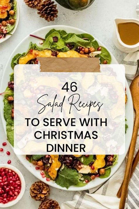 Salad For Xmas Dinner, Holiday Salad Recipes Christmas Dinners, Salad Christmas Dinner, Christmas Day Salad, Christmas Green Salad Recipes, Christmas Dinner Salad Ideas, Salad Recipes For Christmas Dinner, Christmas Salads Recipes Holidays Simple, Holiday Salads Christmas