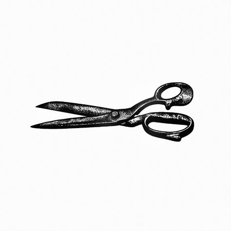 tailor scissors Tailor Tattoo Ideas, Tailor Tattoo, Scissor Tattoo, Shears Tattoo, Stippling Drawing, Scissors Art, Medieval Drawings, Tailor Scissors, Tattoo Project