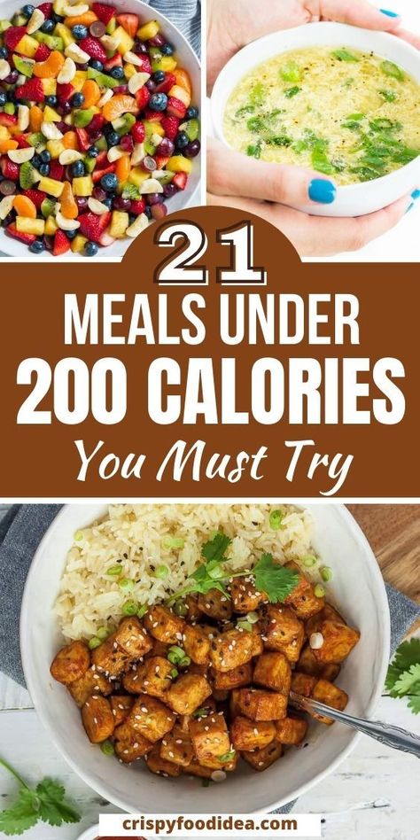 Meals Under 200 Calories, 200 Calorie Meals, Resepi Biskut, Healthy Low Calorie Meals, Low Calorie Dinners, Best Fat Burning Foods, No Calorie Foods, 200 Calories, Healthy Diet Plans