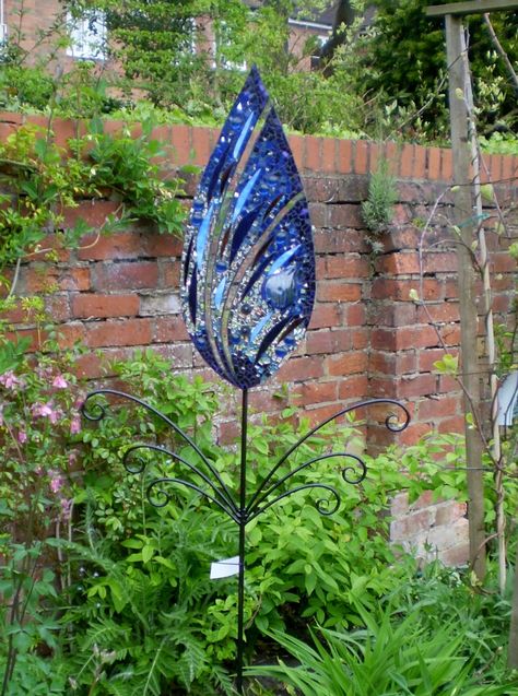 Blue Fern | Artwork Wings Artwork, Katie Green, Green Mosaic, Mosaic Garden Art, Fused Glass Artwork, Glass Fusing Projects, Blue Fern, Mosaic Murals, Glass Mosaic Art