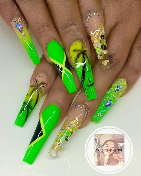 Jamaica Nails, Anniversary Nails, Acrylic Toes, Acrylic Toe Nails, Bling Acrylic Nails, Glam Nails, Birthday Nails, Nail Art Summer, Nail Games