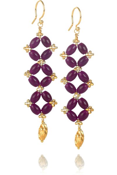 Anting Manik, Purple Jade, Beaded Jewelry Tutorials, Jade Earrings, Earrings Inspiration, Earring Tutorial, The Ear, Craft Tutorial, Beaded Jewelry Patterns