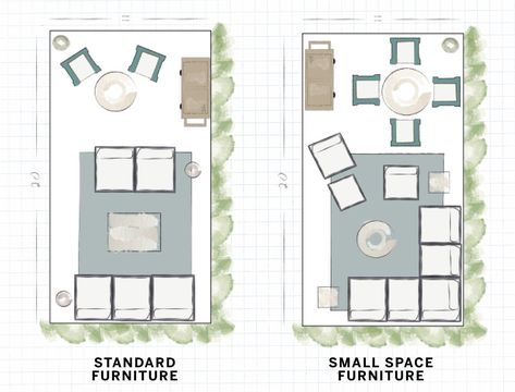 10x20 Patio Ideas, Large Deck Layout Patio Ideas, Outdoor Furniture Placement Layout, Porch Layout Ideas Furniture, Patio Layout Ideas Rectangle, Patio Furniture Configurations, Square Patio Furniture Layout, 16 X 20 Deck Layout, Square Deck Layout