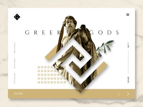 An idea for a "greek" themed design. Greek Design Graphic, Greek Theme, Greek Design, Game Ui, San Rafael, Silver Spring, San Luis Obispo, Greek Gods, Design Inspo