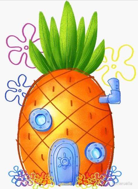 Spongebob Pineapple House, Spiderman Theme Party, Simple House Drawing, Spongebob House, Bob Sponge, Pineapple House, Spongebob Cake, Spongebob Cartoon, Spongebob Drawings