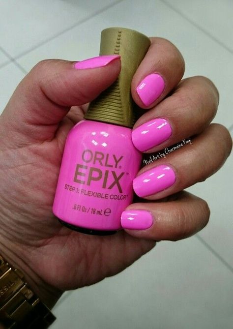 Pink Nails Nail Polish, Barbie Pink Pedicure Ideas, Pink Polish Nails, Bright Nail Colors, Neon Pink Nail Polish, Hot Pink Nail Polish, Bright Nail Polish, Nail Polish Shades, Pink Nail Colors