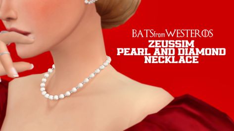 Zeussim Pearl & Diamond Necklace - BatsFromWesteros | BatsFromWesteros on Patreon Ts4 Accessories, Sims 4 Jewelry, Sims 4 Cc Accessories, Sims 4 Nails, Pearl Diamond Necklace, Sims 4 Piercings, Sims 4 Cas Cc, Rich Clothes, Sims 4 Mods Cc