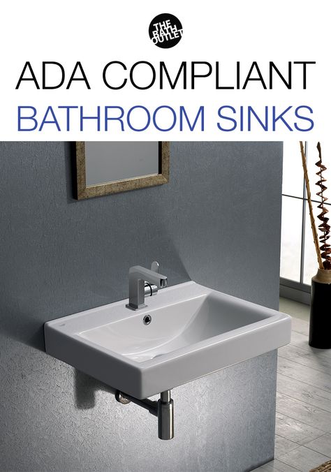 Shop from our selection of ADA compliant bathroom sinks available in many sizes and shapes. Ada Bathroom Design Commercial, Modern Ada Bathroom, Accessible Bathroom Sink, Ada Compliant Bathroom, Ada Restroom, Ada Sink, Turquoise Cabinets, Housing Architecture, Ada Bathroom