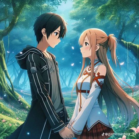 Sao Kirito And Asuna, Kirito Kirigaya, Kirito Sao, Sao Anime, Kirito Asuna, Marvel Characters Art, Anime Fandom, Side Profile, I Love Anime