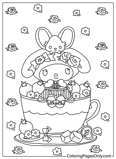 79 Free Printable My Melody Coloring Pages #k Printable My Melody, My Melody Coloring Pages, My Melody Coloring, Melody Coloring Pages, Sanrio Coloring, Umbrella Coloring Page, Sanrio Art, Candy Cane Coloring Page, Hello Kitty Colouring Pages