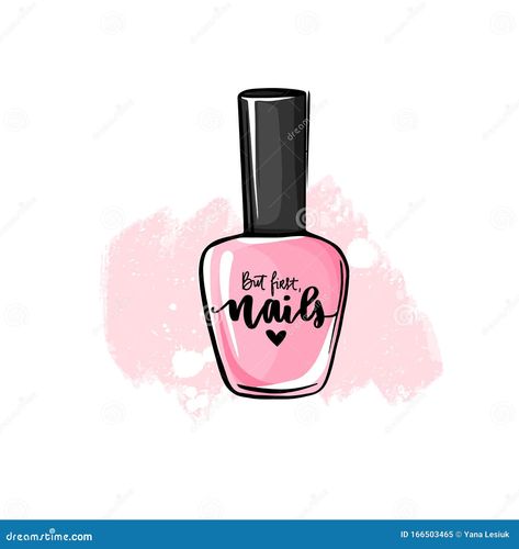 Nail Polish Bottle Design, Nail Polish Bottle Tattoo, Nail Polish Bottle Drawing, Manicure Illustration, Nail Polish Illustration, Bottle Vector, Handwritten Lettering, Nail Polish Bottle, Cute Nail Polish