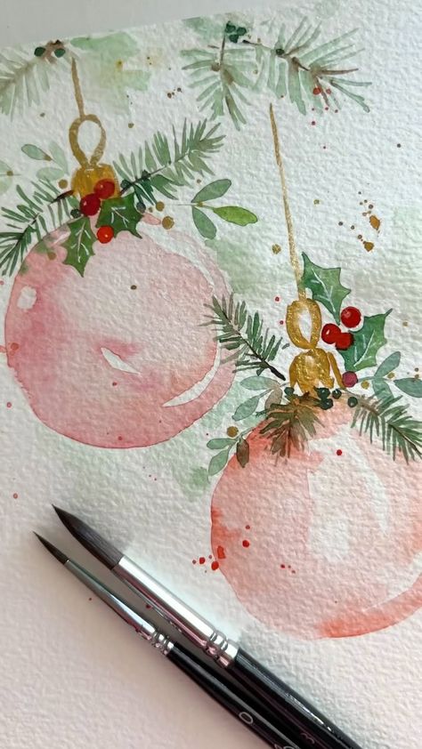 Thing To Paint, December Instagram, Garden Whimsical, Theme Of The Week, Postcard Watercolor, Art Reels, Loose Watercolor Flowers, Watercolor Holiday, My Lovely Friend