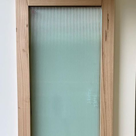 Fluted Glass Front Door, Unique Front Door, Unique Front Doors, Reeded Glass, Hardwood Doors, Custom Doors, Fluted Glass, Timber Furniture, Glass Front Door