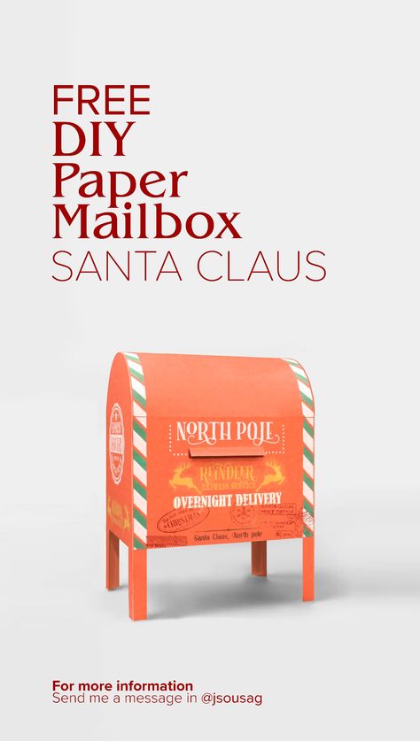 Merry Christmas, Santa Claus, mailbox, diy, free, templates, story, paper North Pole, Mailbox, Diy Paper, Santa Claus, Outdoor Decor