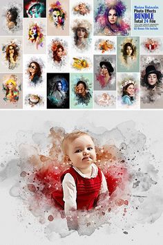 Photoshop actions effects Photoshop Actions Free Download, Beginner Photoshop, Portrait Collage, Watercolor Photo, Vibrant Aesthetic, Photoshop Watercolor, Photoshop Presets, Free Photoshop Actions, Creative Photoshop