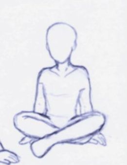 Sitting Poses Ground, Front View Sitting Pose Reference, Crisscross Sitting Pose Drawing Reference, Person Sitting Down Drawing Reference, Criss Cross Pose Drawing, How To Draw People Sitting, How To Draw Someone Sitting Criss Cross, Sitting Reference Front View, Person Sitting Criss Cross Reference