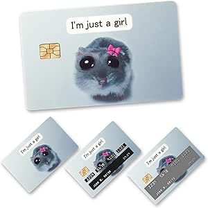 SlaviteFestiwal Cute Sad Hamster Credit Card Skin - 4Pcs I’m Just a Girl Credit Card Stickers Funny Hamster Debit Card Sticker Protecting Removable Card Skins for Credit Card Bank Card Birthday Gift Funny Hamster, Credit Card Stickers, Business Card Organizer, Funny Hamsters, Card Stickers, Stickers Funny, White Elephant Gift, Cute Hamsters, Women Birthday