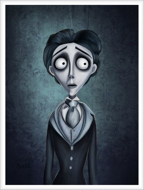 Victor van Dort by Anna Maria Minerva [©2014] Victor Corpse Bride Tattoo, Victor Corpse Bride Drawing, Corpse Bride Watercolor, Victor Van Dort, Victor Corpse Bride, Tim Burton Drawings, Corpse Bride Movie, Corpse Bride Art, Nightmare Before Christmas Drawings