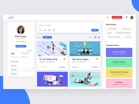 Hey, Dribbblers 👋Education Portal..!We have designed a web application that helps schools to manage their staff and students.This tool is basically for teachers or lecturers who can post and ... Social App Design, Web Application Design, Websites For Students, Portal Design, Ui Design Dashboard, Student Portal, Web Design Tools, Ecommerce Web Design, Creative Web Design