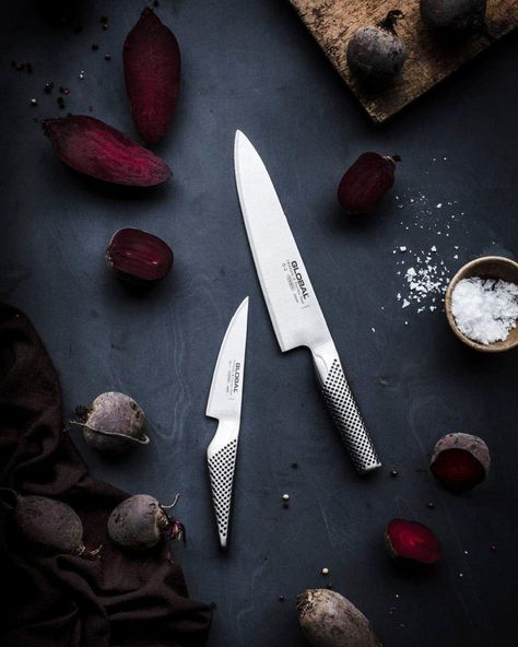 G-2 // by Global is  the perfect knife for all autumn root vegetables 🔪 Magnetic Knife Blocks, Ceramic Cookware Set, Cast Iron Grill Pan, Tomato Knife, Cast Iron Wok, Cast Iron Frying Pan, Damascus Chef Knives, Wooden Knife, Cast Iron Grill