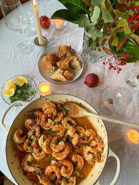 Lemony Shrimp with Fennel + Calabrian Chiles is a seasonal riff on shrimp scampi and a nod to the Italian Feast of the Seven Fishes. Add this simple recipe to your holiday menus and beyond. Italian Thanksgiving, Feast Of The Seven Fishes, Italian Feast, Dinner Party Dishes, Seven Fishes, Pasta With Sausage, Dinner Party Summer, Holiday Menus, Shrimp Scampi