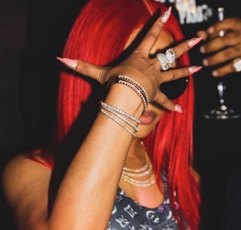 Nicki Minaj Red, Nails Icon, Nicki Minaj, Virgin Mary, Red Hair, Lost, Instagram Photos, Red, Hair