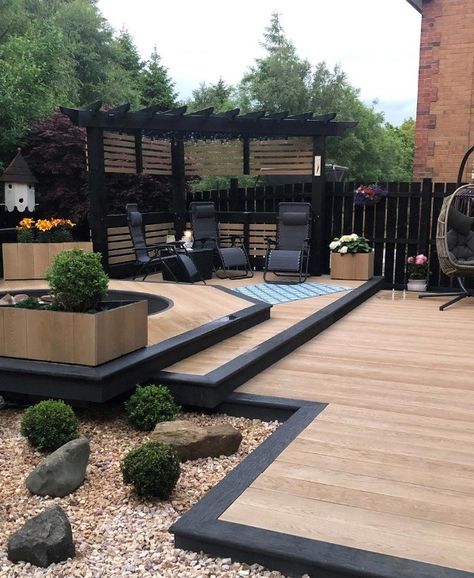 Millboard Decking, Deck And Pergola, Corner Deck, Zen Backyard, Outdoor Cooking Spaces, Natural Pond, Patio Pots, Outdoor Gardens Design, Composite Decking