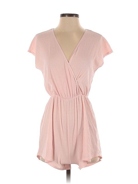 Pink Romper, Small Dresses, Pink Rompers, Pink Solid, Dress Romper, Peplum Top, Wrap Dress, Women Handbags, Rompers