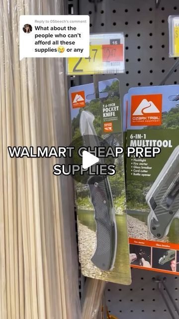 Housewife Prepper on Instagram: "“Prepping is so expensive, I can’t do it.” Look at those prices at Walmart! Even the dollar store has most of those items even cheaper. Get what you can each paycheck 💰 #prep #prepperfamily #prepper #prepperskills #prepping #doomsday #doomsdaypreppers #bugoutbag #bugoutgear #ww3 #nuclear #housewifeprep #housewifeprepper #survival #survivalgear #reels #reelsinstagram #walmart #walmartfinds #prepperskills" Dooms Day Prep, Dollar Tree Prepper List, Ww3 Prepping, Doomsday Prepping For Beginners, Preppers List, Prepper Items, Survival Skills Emergency Preparedness, Emergency Preparedness Food, Doomsday Preppers