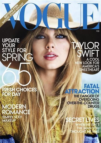 Taylor Swift looking Gorgeous on the cover of Vogue's January 2012 Issue. We are loving her big floppy hat! Taylor Swift Magazine, Photo Star, Vogue Magazine Covers, Makeup Secret, Taylor Swift New, Greta Gerwig, Magazine Vogue, Young Skin, Instyle Magazine