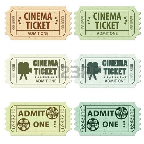 Cinema tickets Bae Gift, Ticket Template Free, Time Clipart, Admit One Ticket, Logo Design Set, Cinema Ticket, Old Cinema, Ticket Design, Blotting Paper