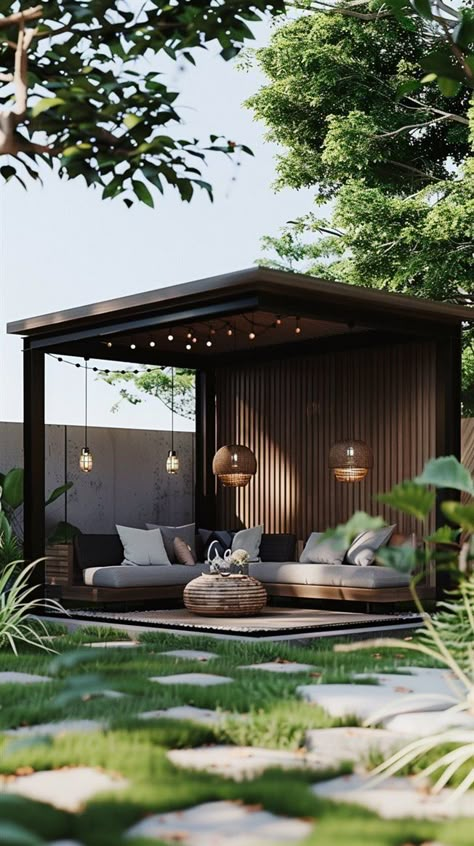 Outdoor Gazebo Ideas, Zen Area, Terrace Designs, Round Gazebo, Modern Gazebo, Gazebo Ideas, Outdoor Gazebo, Enchanting Garden, Terrace Decor