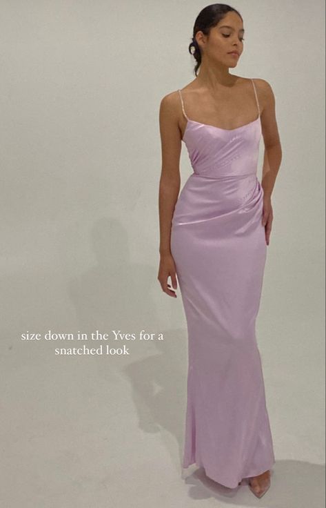 Lilac Dress Aesthetic Formal, Light Purple Silk Dress, Light Purple Satin Dress, Pink Silk Prom Dress, Light Purple Formal Dress, Ball Dress Aesthetic, Lilac Silk Dress, Satin Dress Aesthetic, Lavender Silk Dress