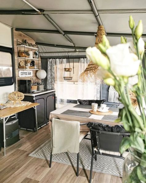 Caravan Renovation Diy, Fifth Wheel Living, Rv Tent, Personalized Dog Beds, Caravan Makeover, Camping For Beginners, Caravan Awnings, Caravan Renovation, Diy Camper Remodel