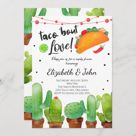 Taco Bout Twins, Panda Birthday Invitations, Taco Bout Love, Twin Boys Baby Shower, Unique Bridal Shower Invites, Mexican Bridal Showers, Lingerie Shower Invitations, Fiesta Shower, Twins Baby Shower Invitations