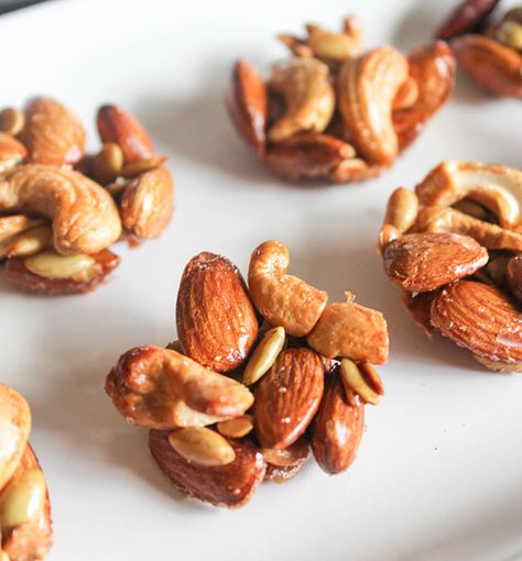 Almond Pecan Cashew Clusters, Healthy Nut Clusters, Cashew Clusters Recipe, Fruit And Nut Clusters, Nut Cluster Recipe, Cashew Clusters, Honey Snacks, Clusters Recipe, Almond Clusters