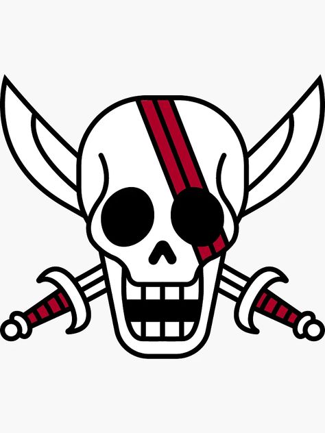 "One Piece - Red Hair Pirates" Sticker for Sale by musicalhors3 | Redbubble Red Hair Pirates Logo, One Piece Pirate Logo, One Piece Red Hair Pirates, Red Hair Pirates, Red Hair Shanks, Blanket Ideas, Red Hair, Lion, One Piece