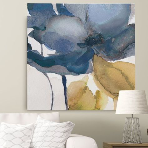 You'll love the 'Blue Note II' by Carol Robinson Framed Painting Print on Wrapped Canvas at Wayfair - Great Deals on all Décor & Pillows products with Free Shipping on most stuff, even the big stuff. Redecorating Ideas, Botanical Theme, Condo Ideas, Floral Oil Paintings, Floral Oil, Soft Autumn, Oversized Wall Art, Flower Illustration, Art Sur Toile